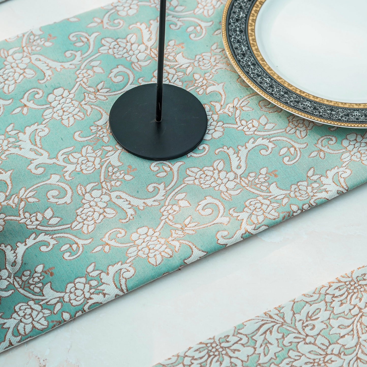 Regal Vines Turquoise Pearl Table Set