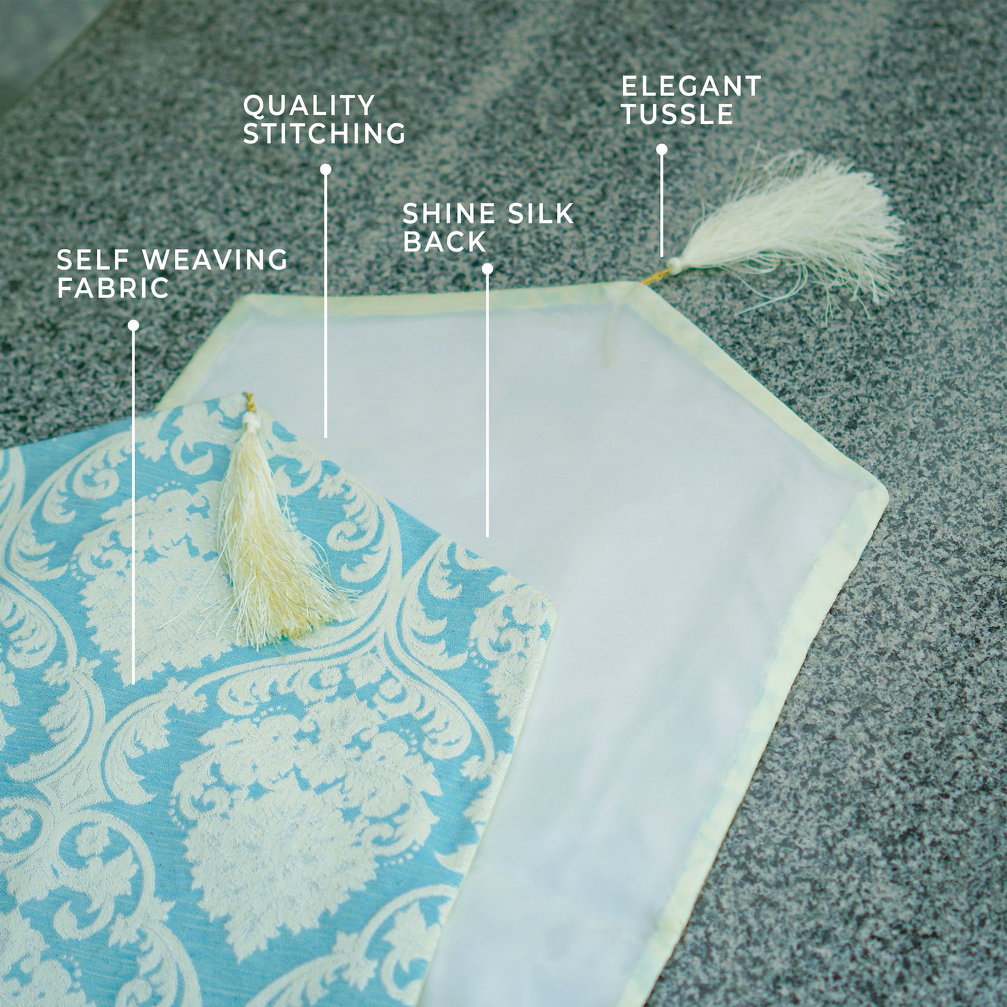 Carlson Coral Blue Table Runner