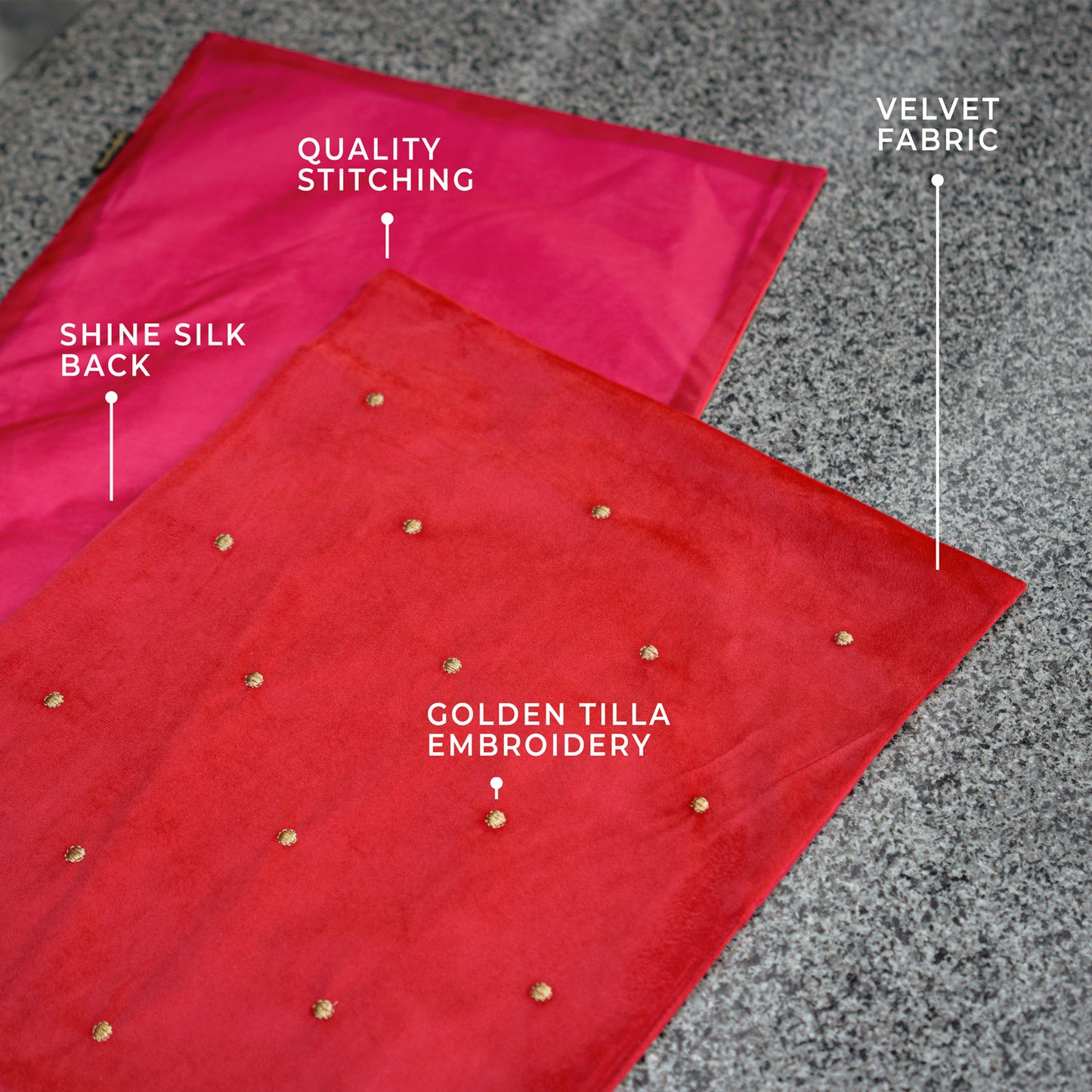 Ashfield Embroidered Velvet Table Runner