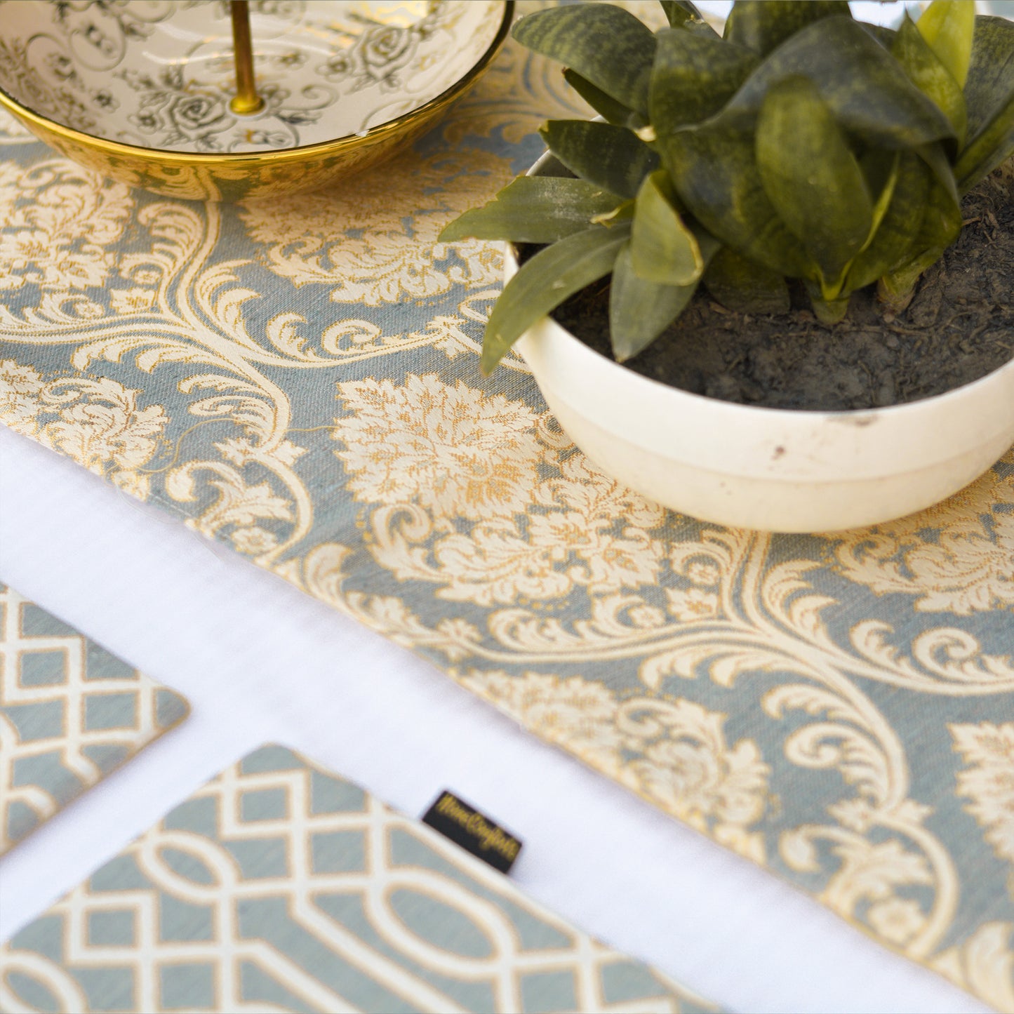 Carlson Sand Grey Table Runner