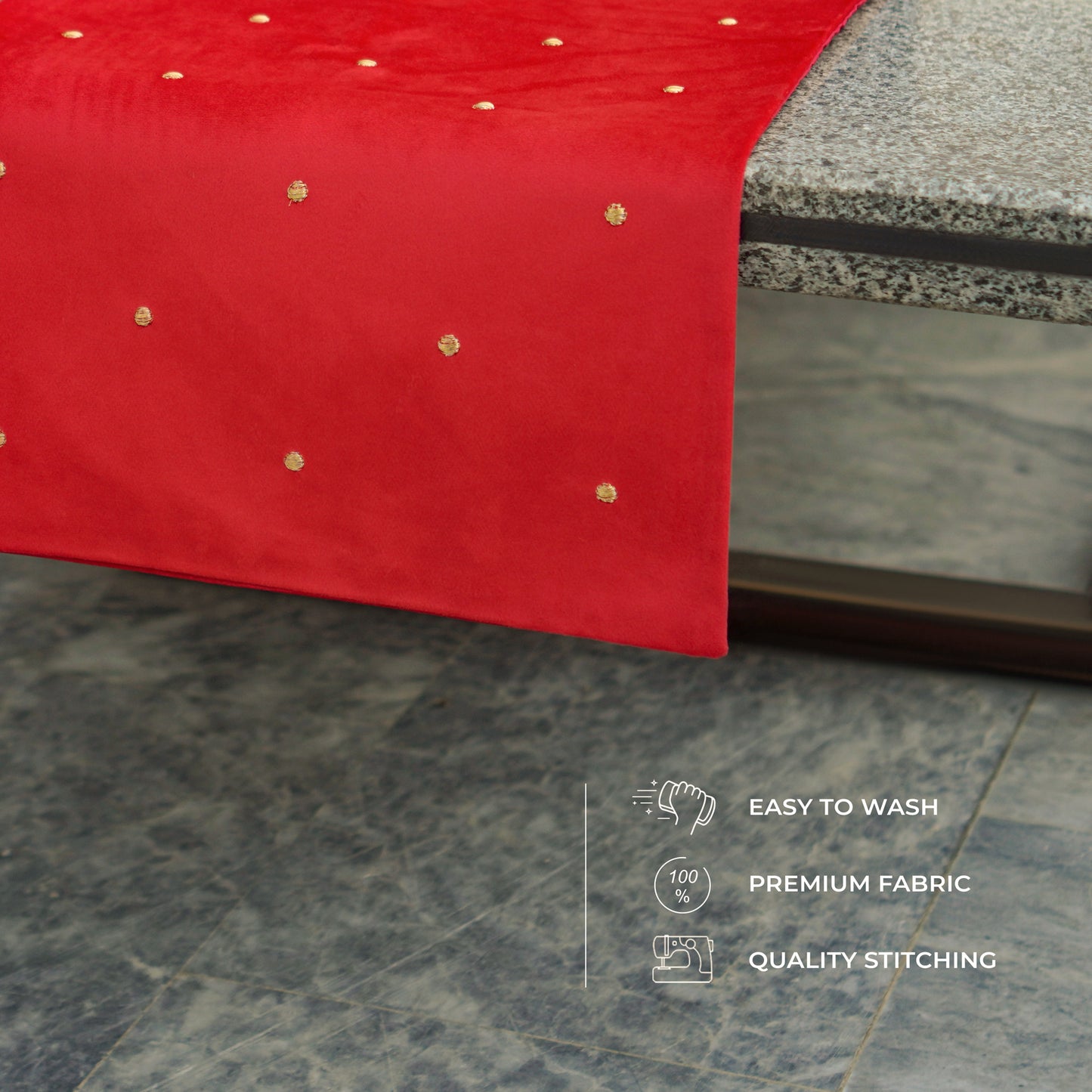 Ashfield Embroidered Velvet Table Runner
