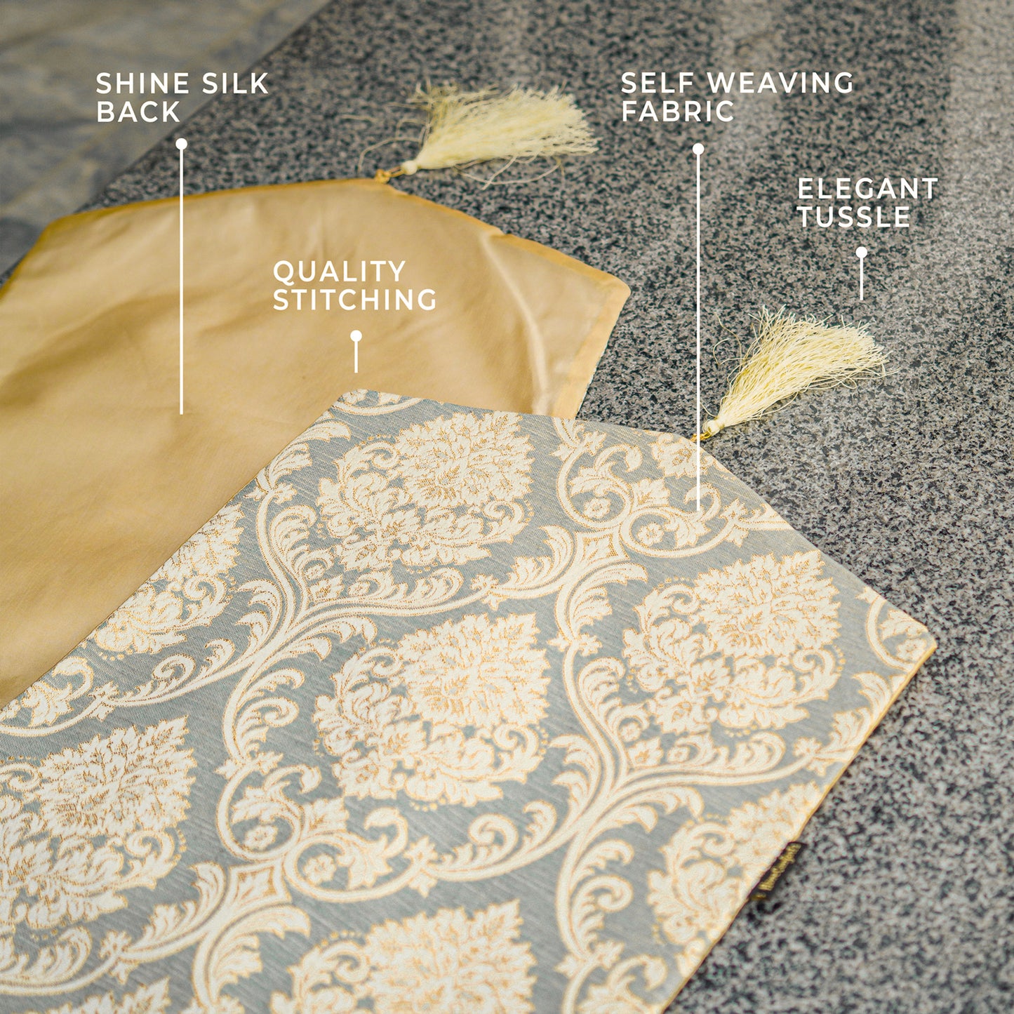 Carlson Sand Grey Table Runner