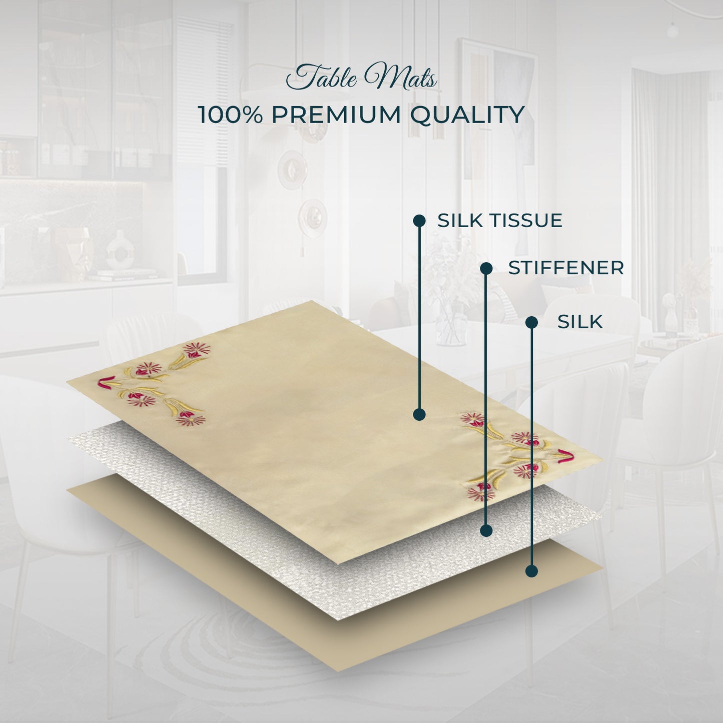 Daffodil Skin Tissue Embroidered Table Mats