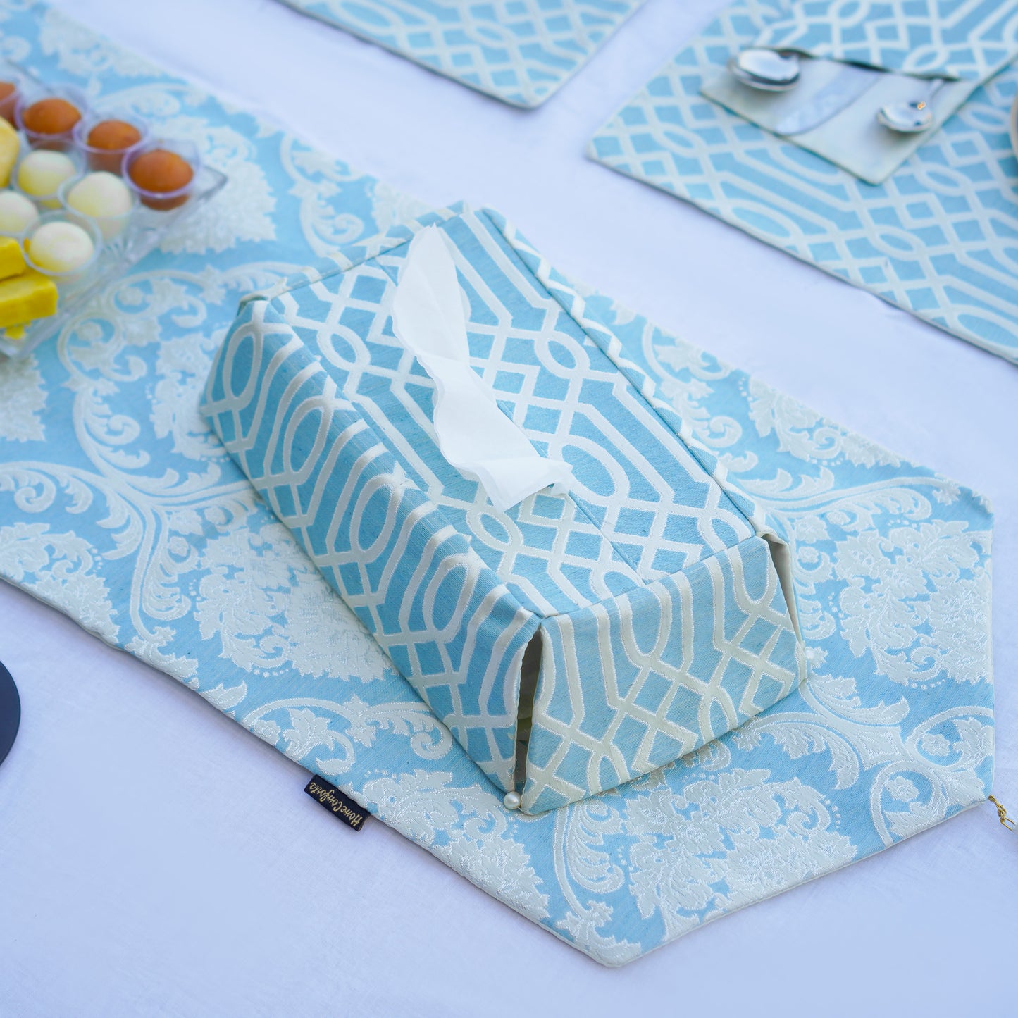 Carlson Coral Blue Tissue Box