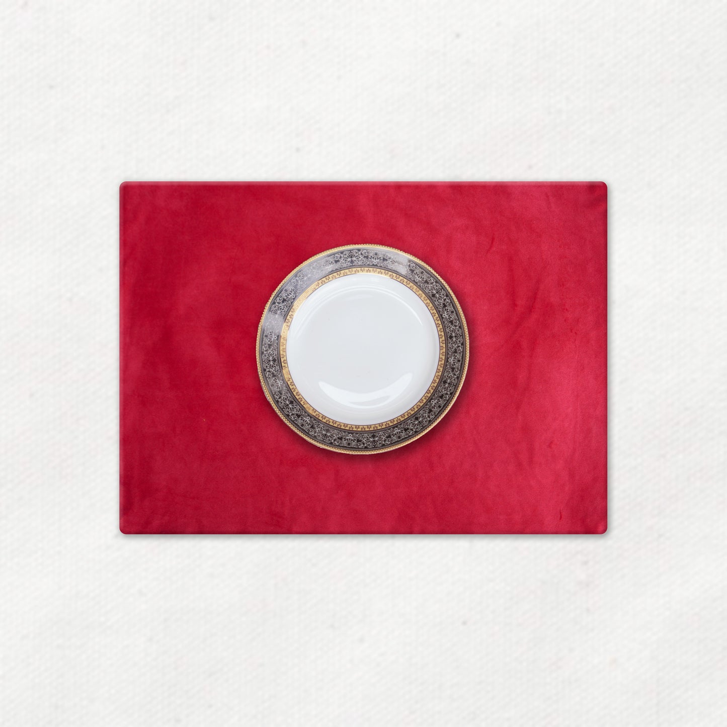 Ashfield Plain Maroon Velvet Table Mats