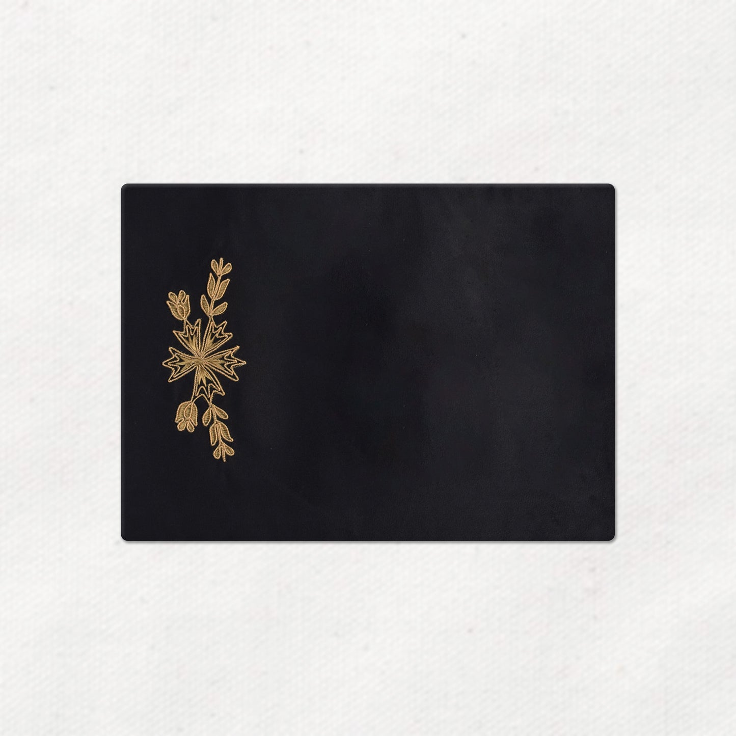 Black Lotus Embroidered Velvet Table Mats