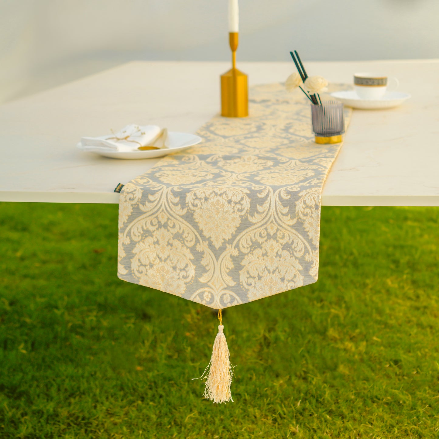 Carlson Sand Grey Table Runner