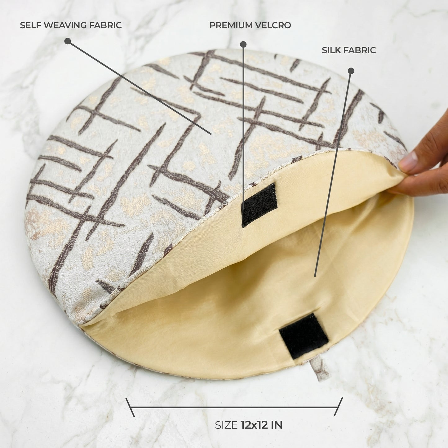 Imperial Brocade Mocha Gold Roti Pouch