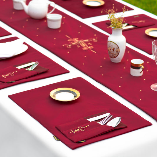 Ashfield Embroidered Velvet Table Set