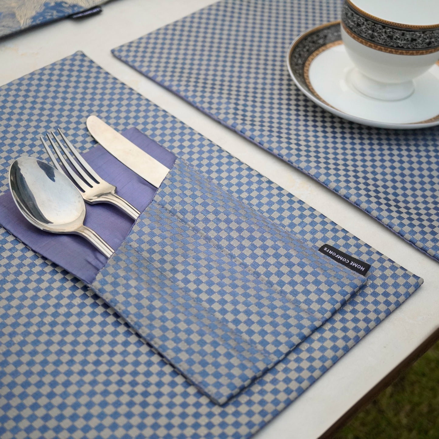 Regal Check Royal Blue Table Set