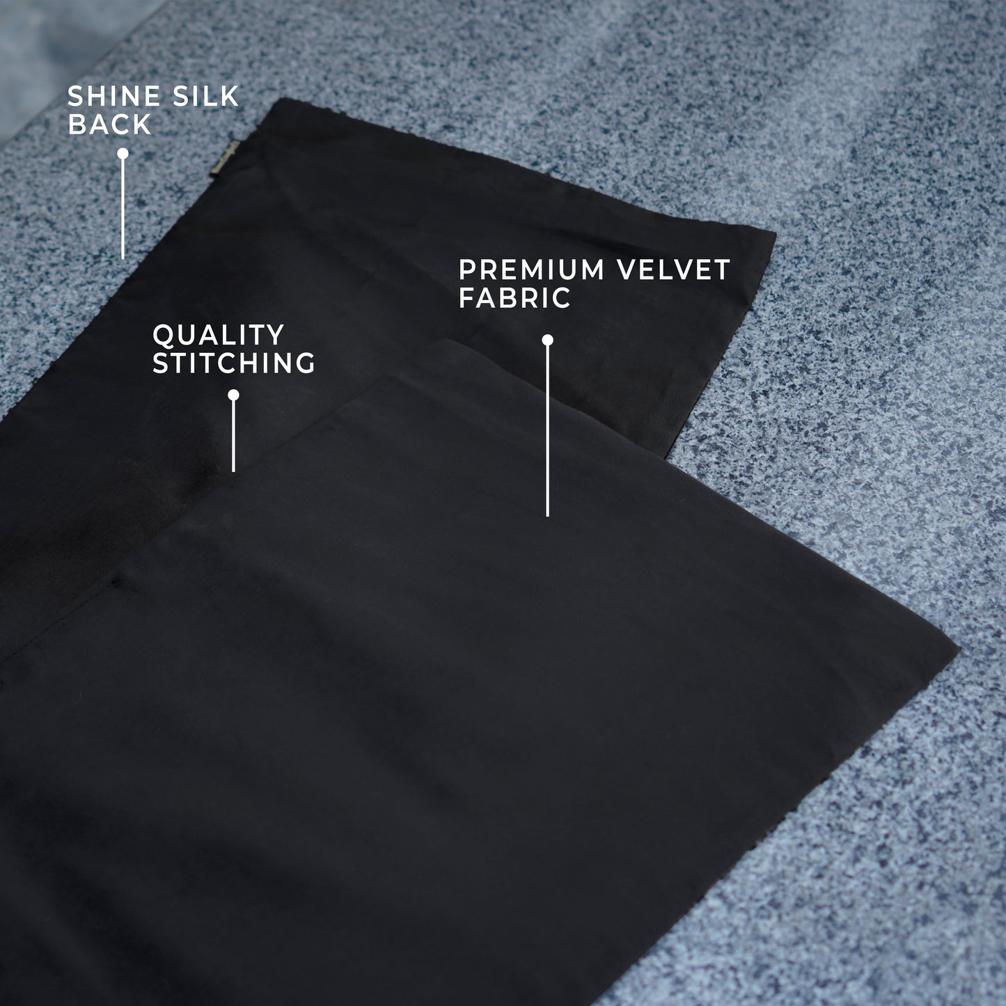 Velvet Plain Black Table Runner