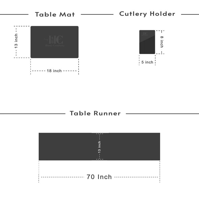 Moca Brown Velvet Embroidered Table Set