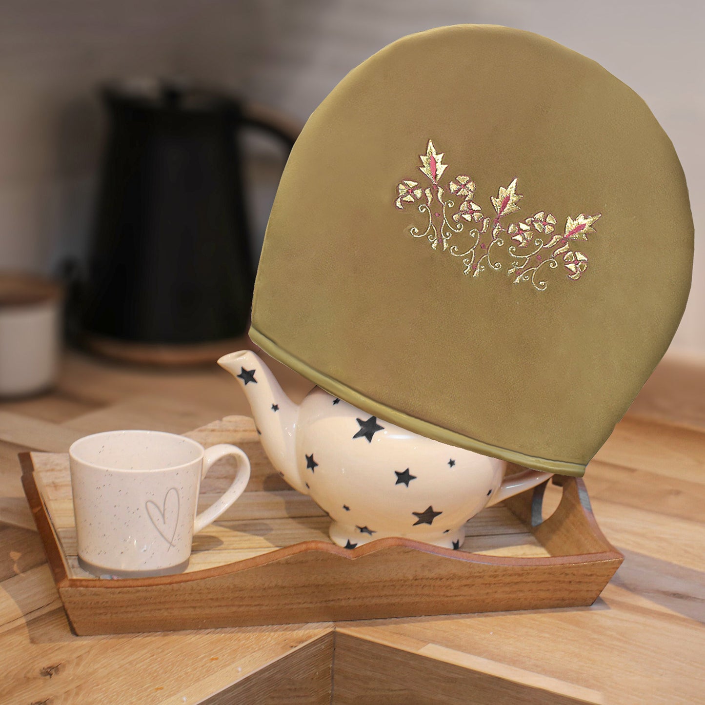 Velvet Embroidered Tea Cozy
