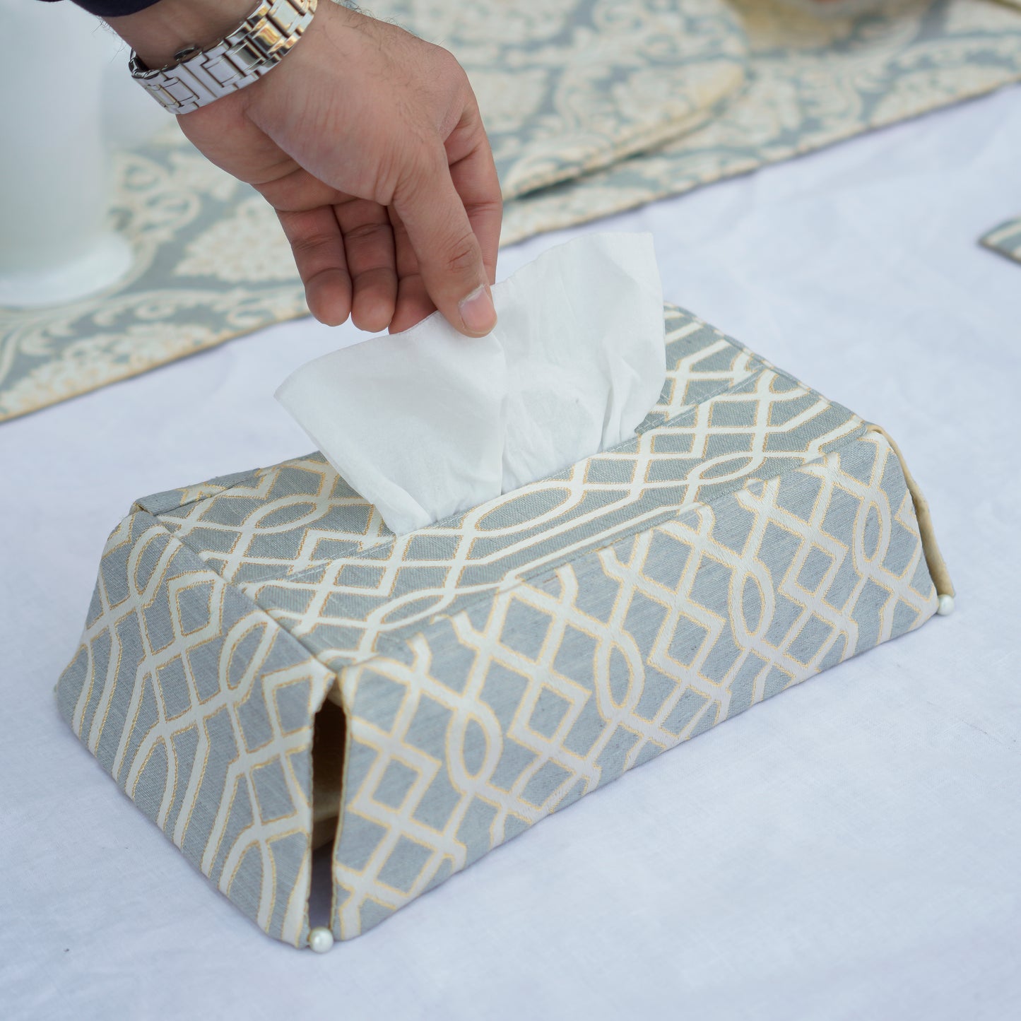 Carlson Sand Grey Tissue Box