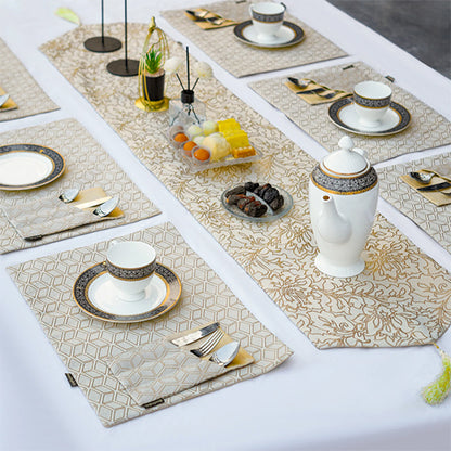 Paradise Bloom Golden Cluster Table Runner