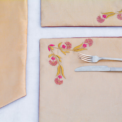 Daffodil Tissue Skin Embroidered Table Set