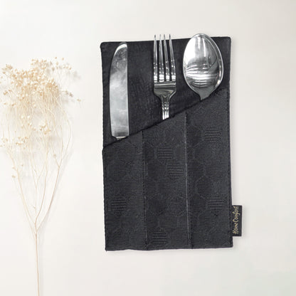 Juniper Leaf Night Black Cutlery Holder