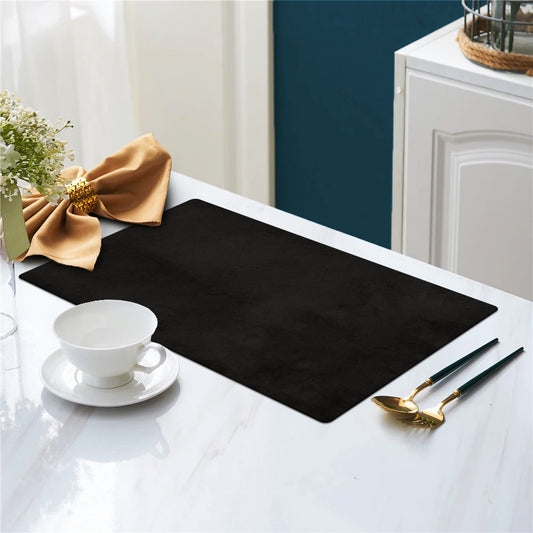 Symphony Plain Black Velvet Table Mat