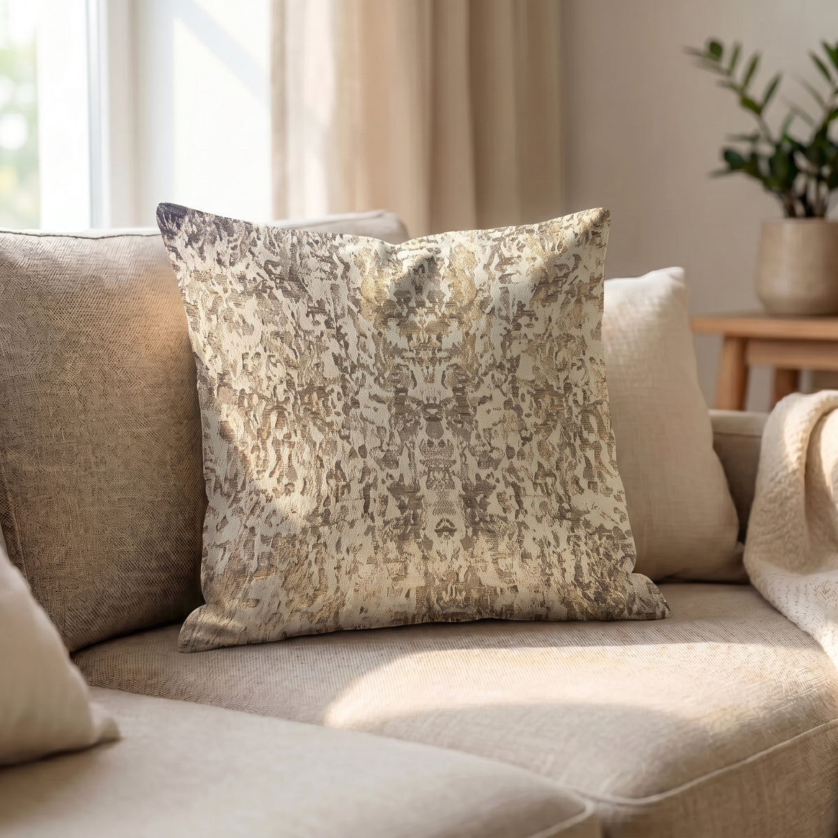 Floral Royale Sandstone Cream Cushion Cover