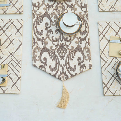 Imperial Brocade Mocha Gold Table Runner