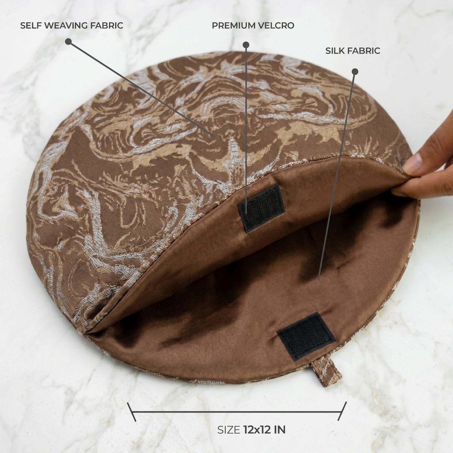 Marble Weave Burnt Caramel Roti Pouch