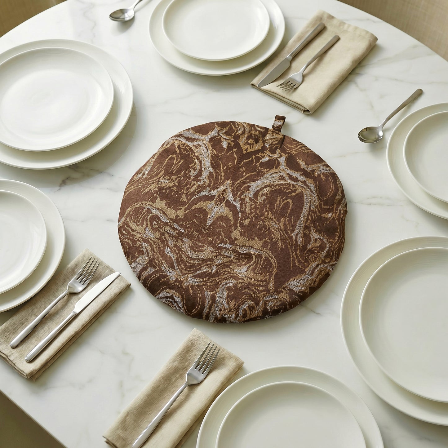 Marble Weave Burnt Caramel Roti Pouch