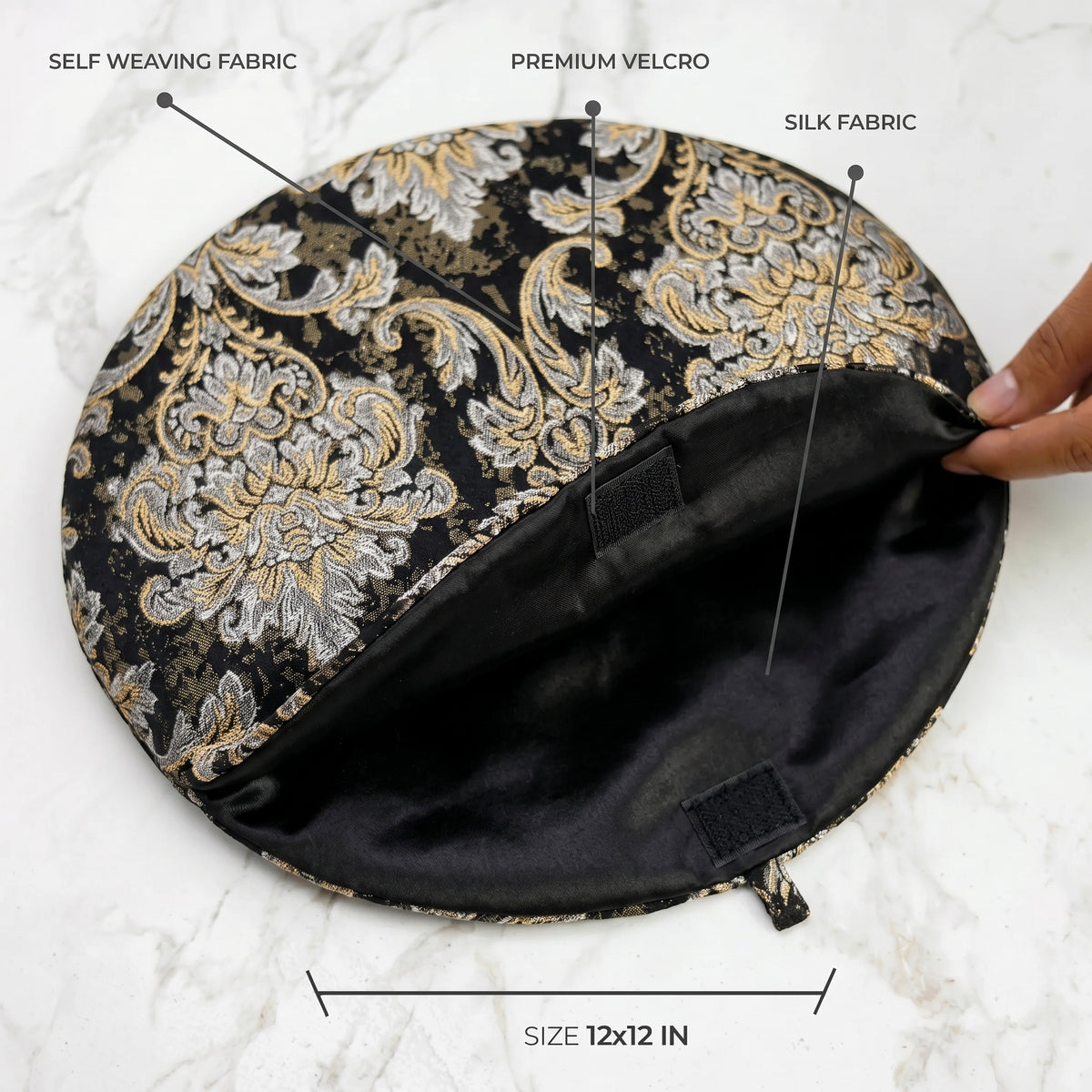 Majestic Tapestry Noir Black Roti Pouch