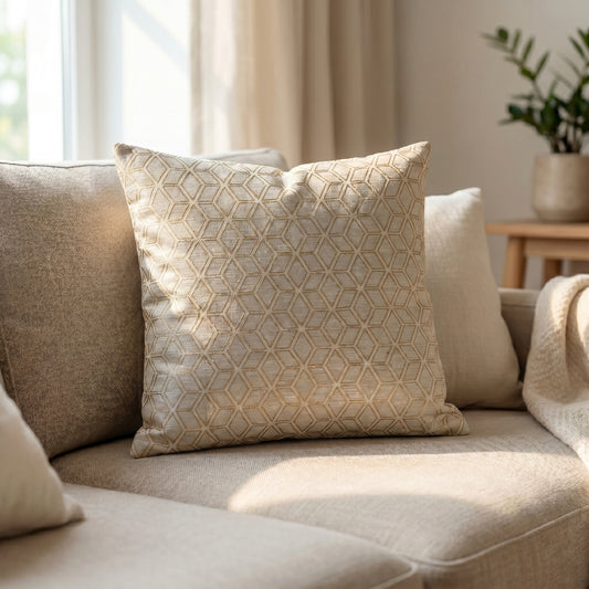 Paradise Bloom Golden Cluster Cushion Cover