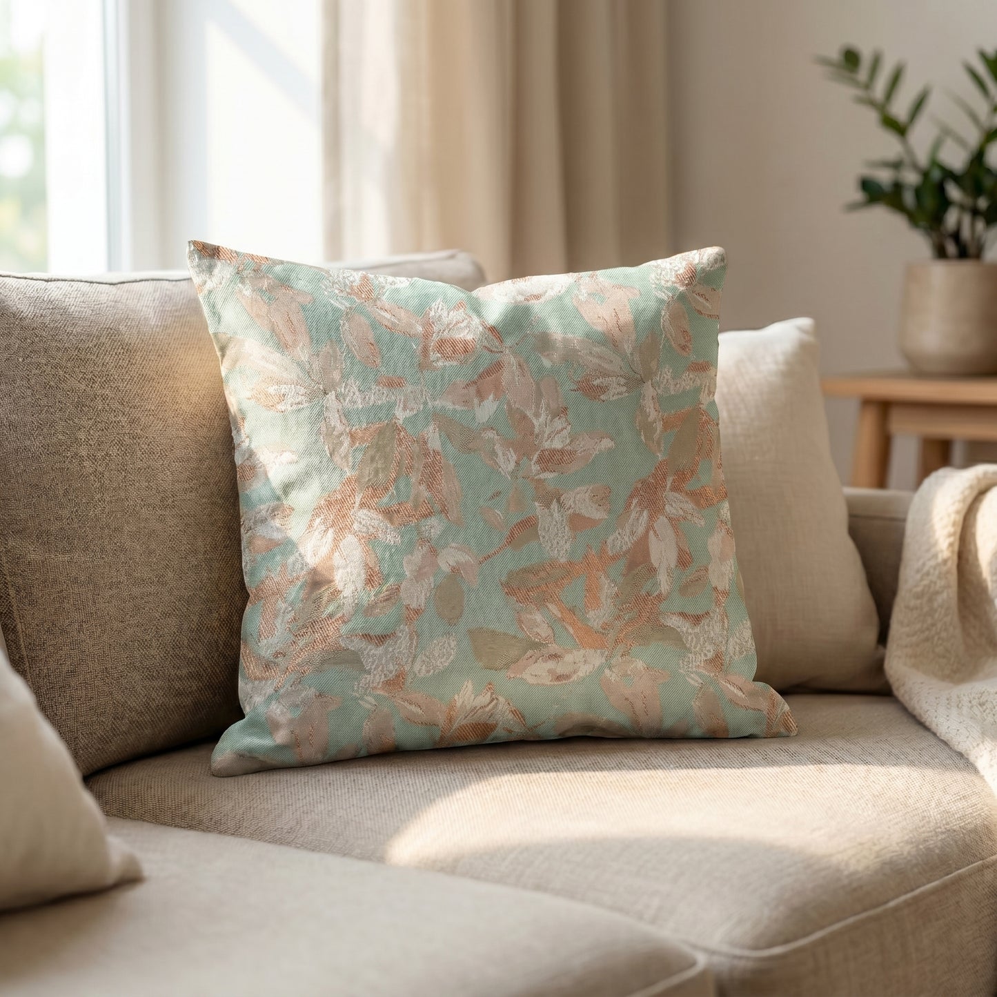 Floral Mirage Turquoise Pearl Cushion Cover