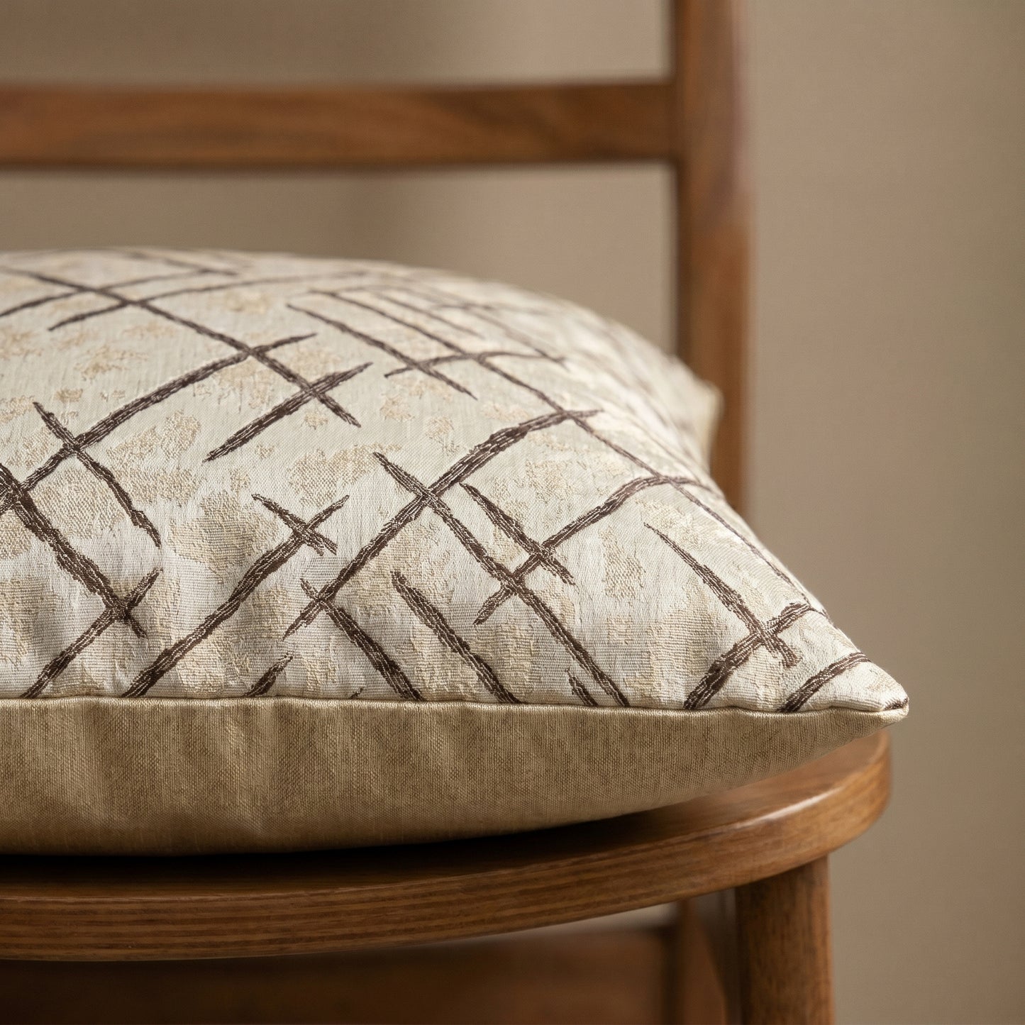 Imperial Brocade Mocha Gold Cushion Cover