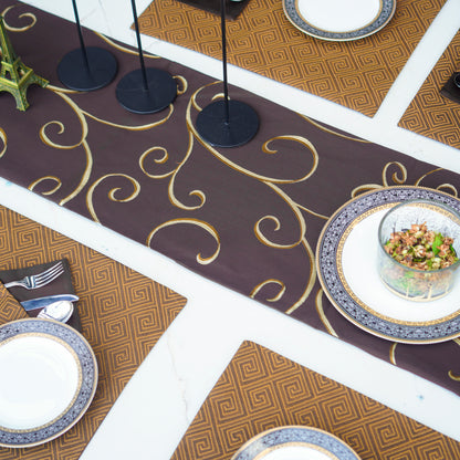 Cosmos Curl Choco Brown Table Set