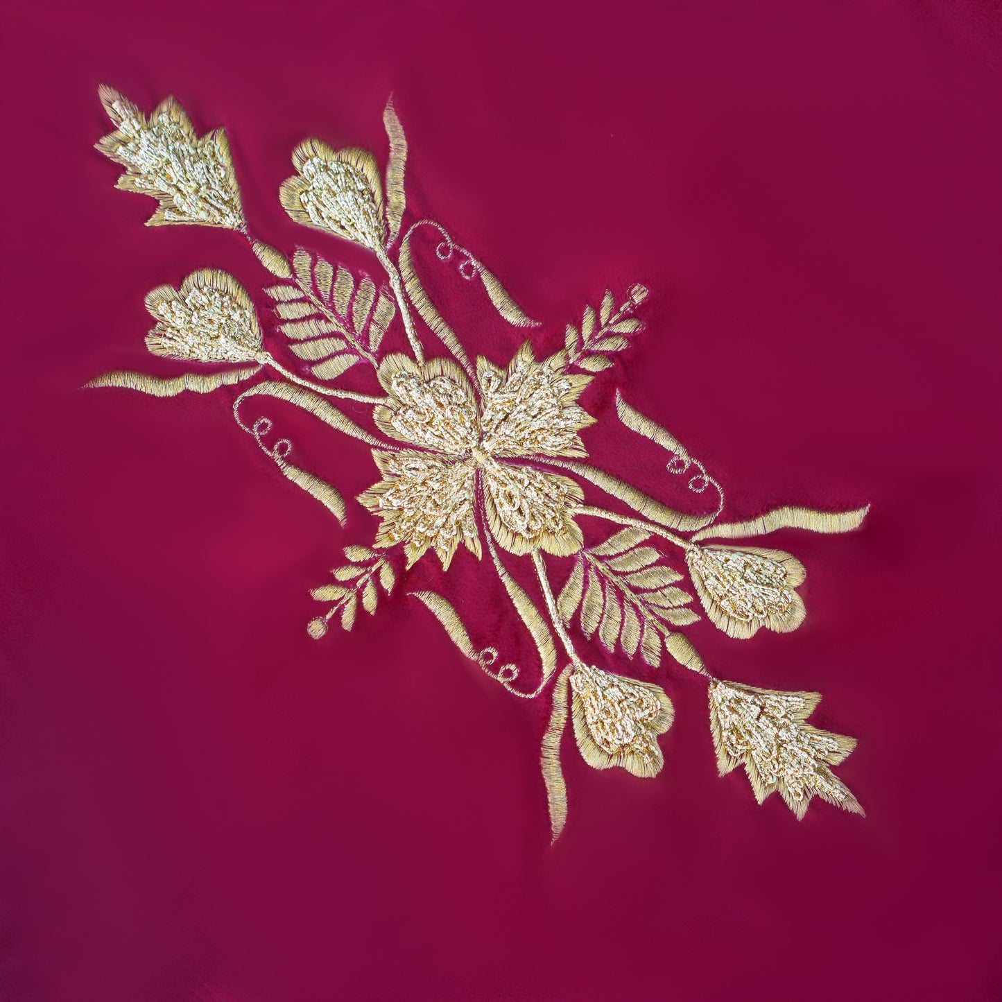 Spectrum Velvet Maroon Embroidered Table Set