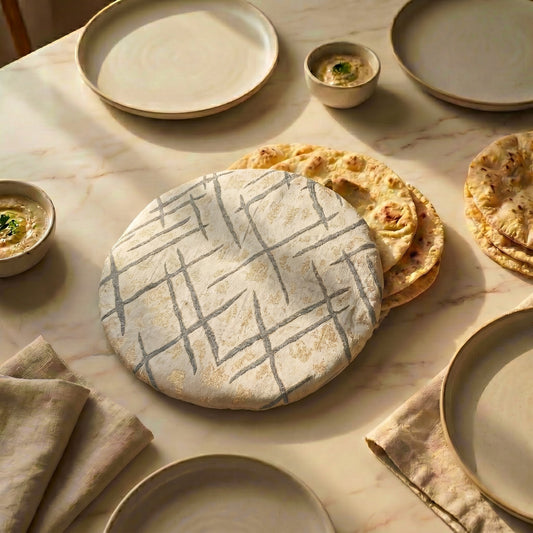 Imperial Brocade Grey Mist Roti Pouch