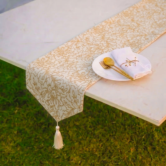 Paradise Bloom Golden Cluster Table Runner