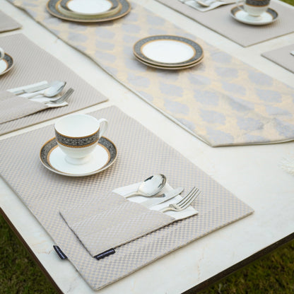 Regal Check Grey Cream Table Set