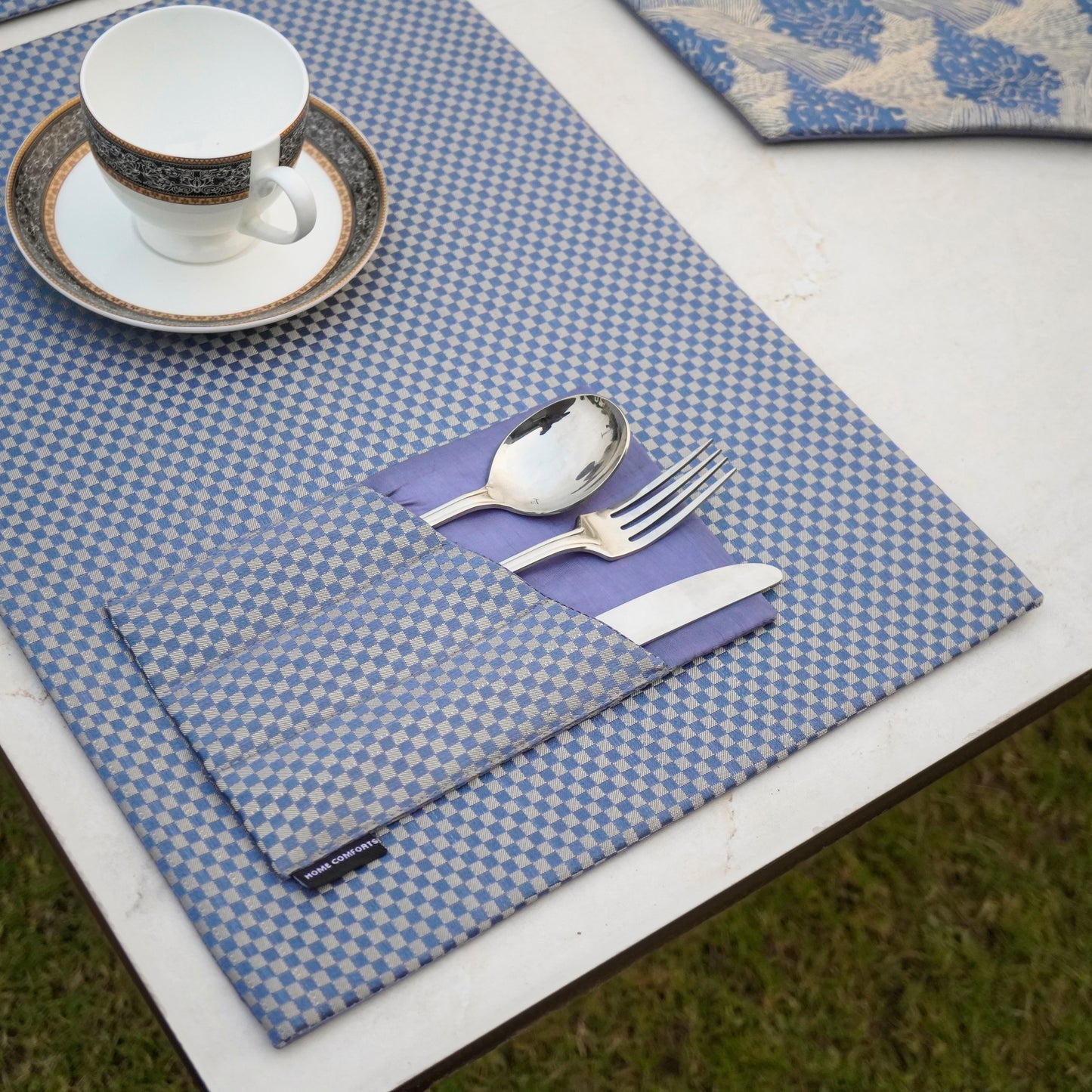 Regal Check Royal Blue Table Set