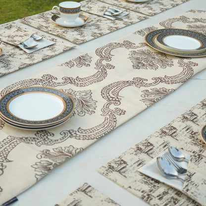 Victorian Arch Cocoa Beige Table Set