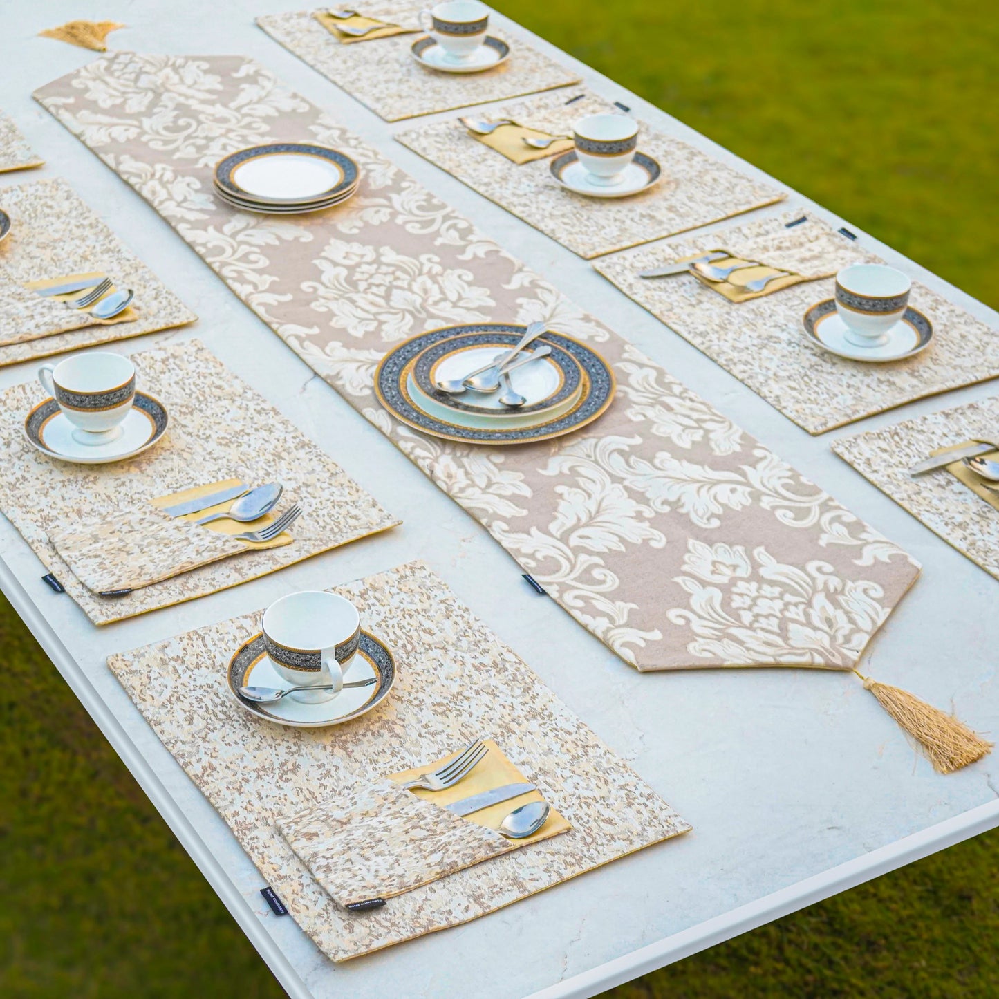 Floral Royale Sandstone Cream Table Runner