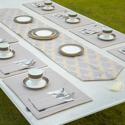 Regal Check Grey Cream Table Set