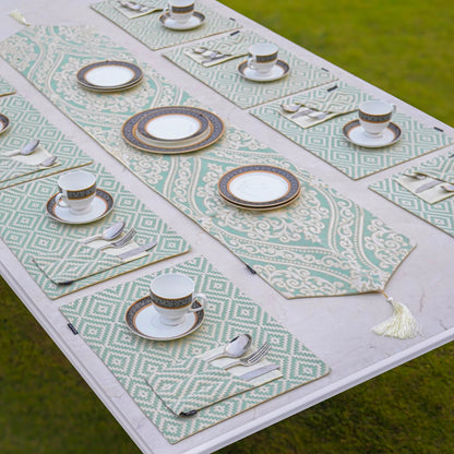 Tribal Luxe Mint Green Table Runner