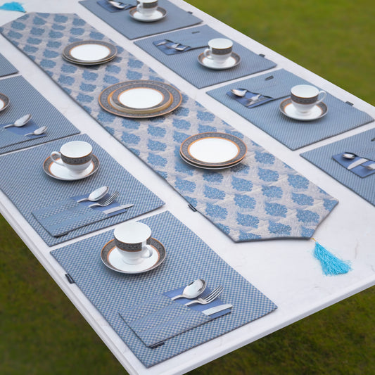 Regal Check Royal Blue Table Set