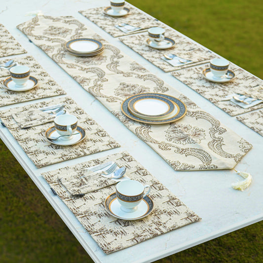 Victorian Arch Cocoa Beige Table Set