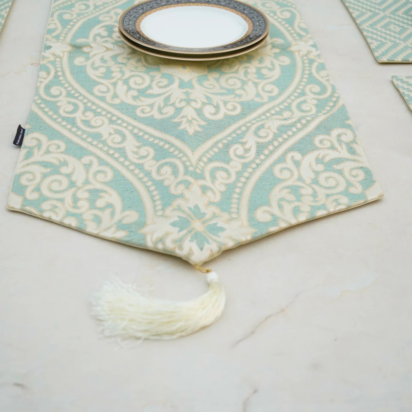 Tribal Luxe Mint Green Table Runner