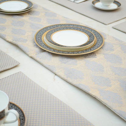 Regal Check Grey Cream Table Set