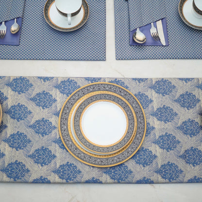 Regal Check Royal Blue Table Set