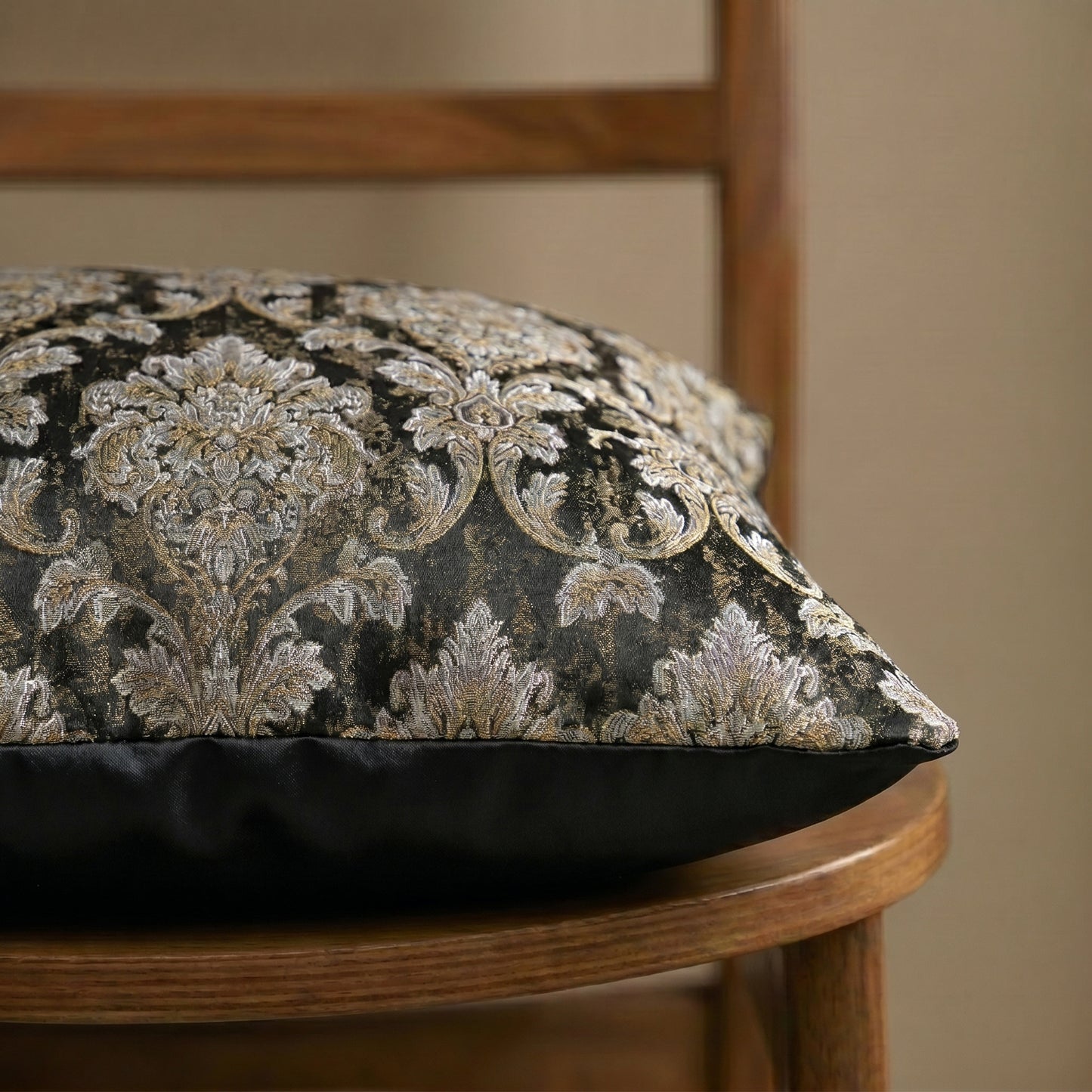 Majestic Tapestry Noir Black Cushion Cover