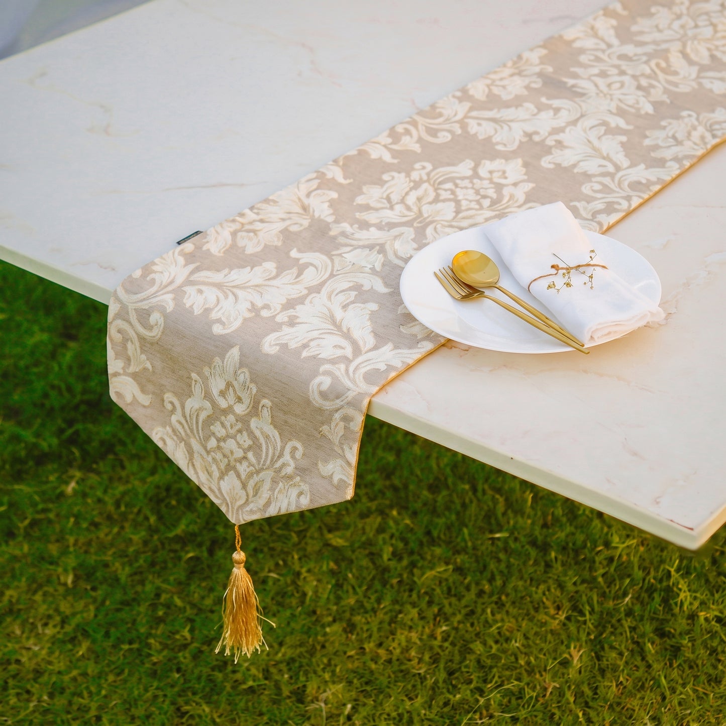 Floral Royale Sandstone Cream Table Runner