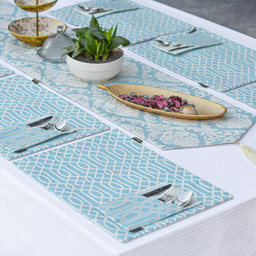 Carlson Coral Blue Table Mats