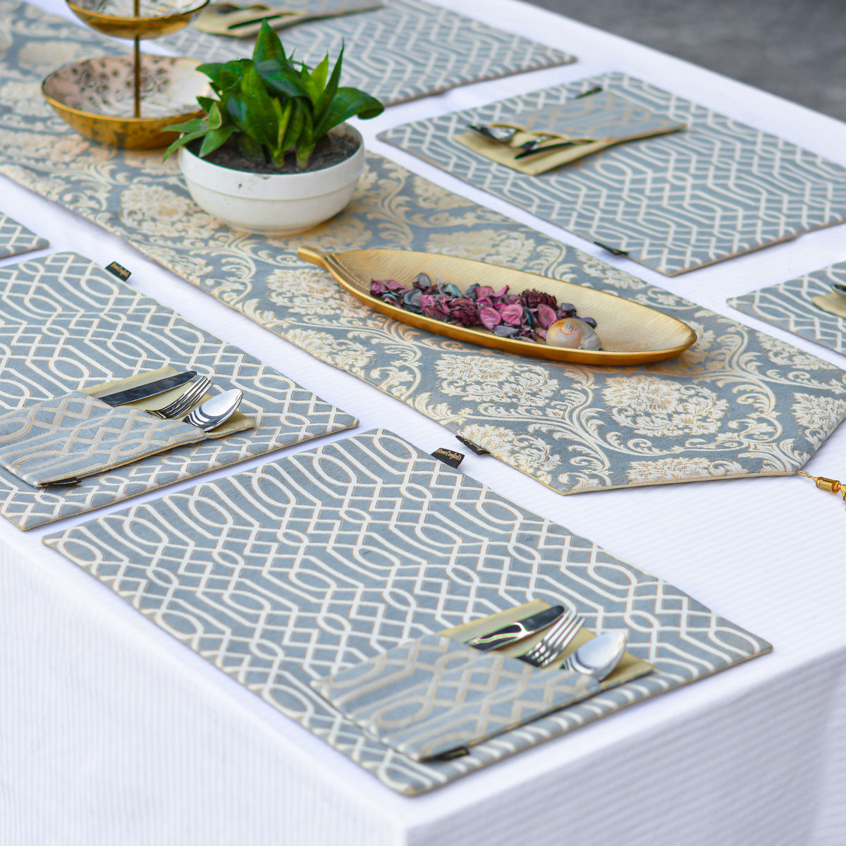 Carlson Sand Grey Table Set - Home Comforts