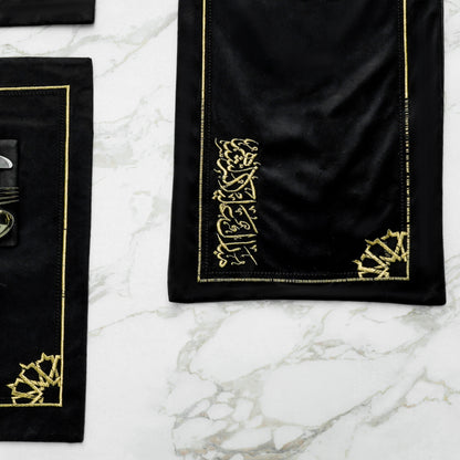 Noor Black Velvet Table Set
